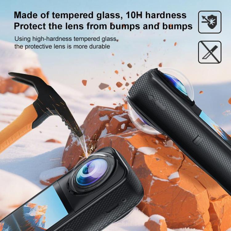 For Insta360 X5 PULUZ Rotating Optical Tempered Glass Lens Guard Protective Cover, Rotating Glass Lens Guard
