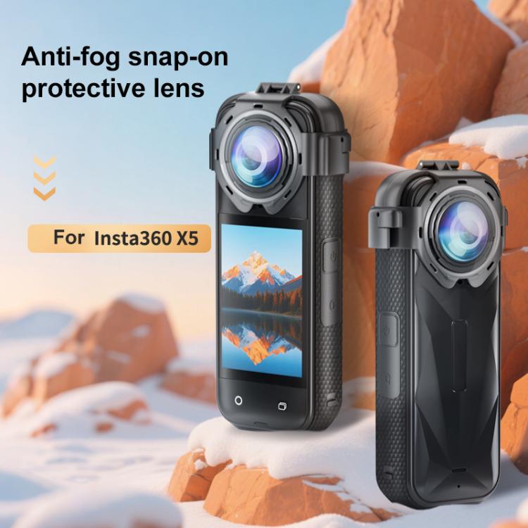 For Insta360 X5 PULUZ Snap-on Optical Tempered Glass Lens Guard Protective Cover, For Insta360 X5