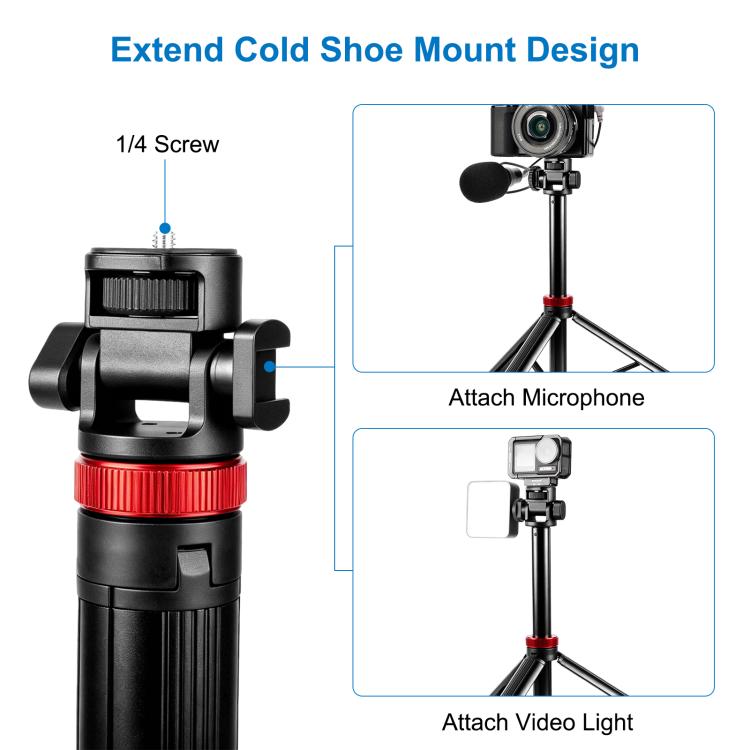 PULUZ 2m 8-section Aluminum Alloy Broadcast Fill Light Bracket Telescopic Tripod