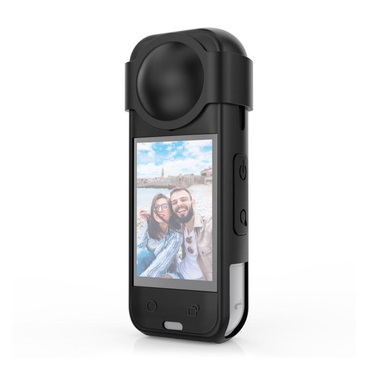 For Insta360 X5 PULUZ Silicone Protective Case with Lens Cover, Silicone Case with Lens Cover (Blue), Silicone Case with Lens Cover (Black), Silicone Case with Lens Cover (Red)