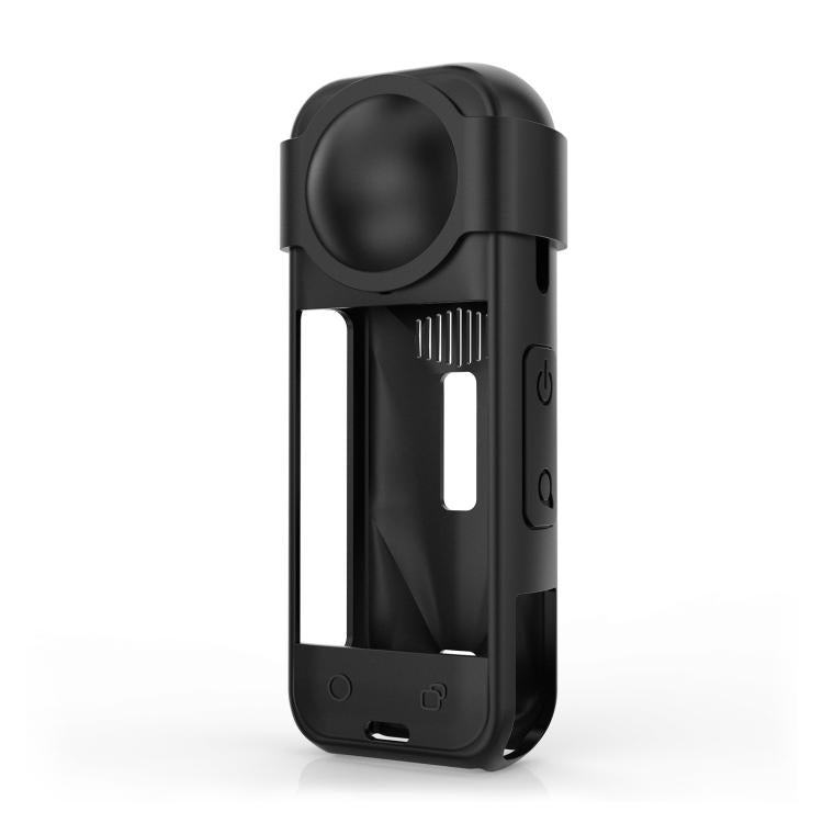 For Insta360 X5 PULUZ Silicone Protective Case with Lens Cover, Silicone Case with Lens Cover (Blue), Silicone Case with Lens Cover (Black), Silicone Case with Lens Cover (Red)