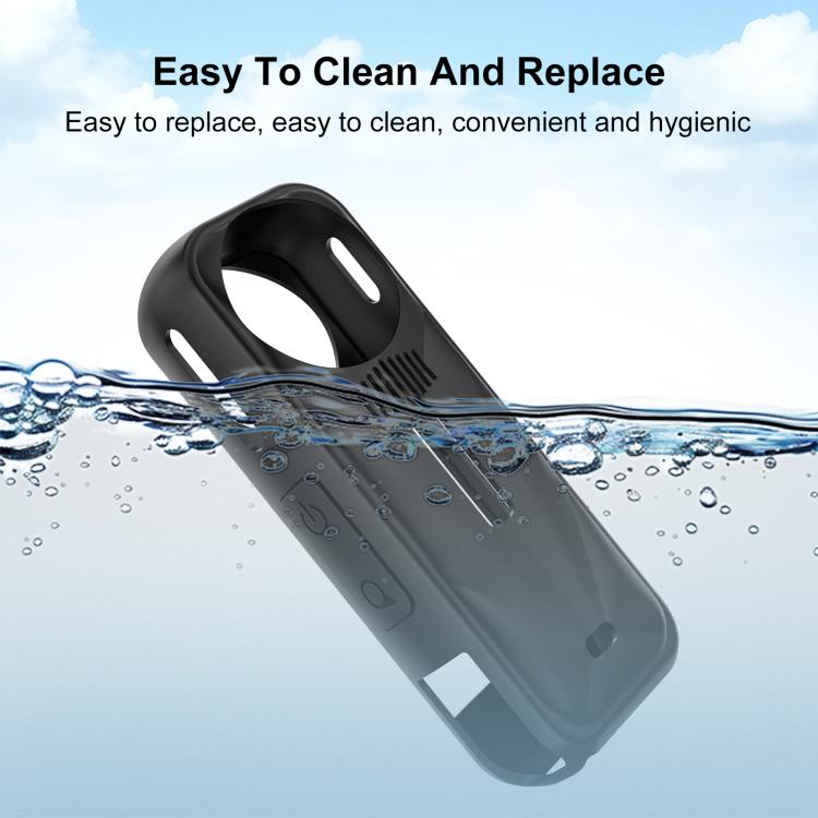 For Insta360 X5 PULUZ Silicone Protective Case with Lens Cover, Silicone Case with Lens Cover (Blue), Silicone Case with Lens Cover (Black), Silicone Case with Lens Cover (Red)