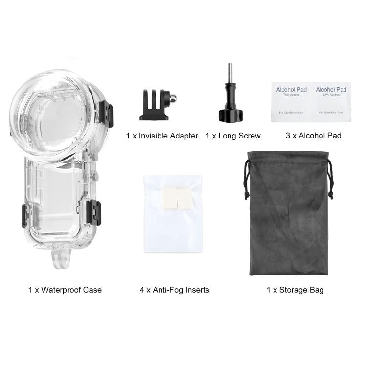 For Insta360 X5 PULUZ 60m Waterproof Sealed Diving Case, Waterproof Diving Case