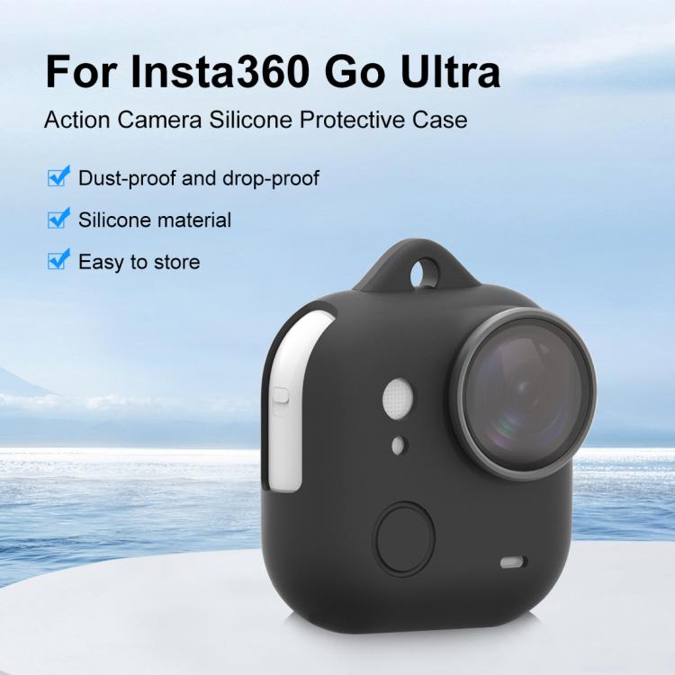 For Insta360 GO Ultra PULUZ Body Silicone Protective Cover with Lens Cap & Lanyards, Protective Cover (Black), Protective Cover (Red), Protective Cover (White)