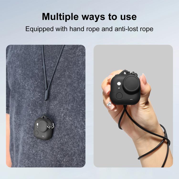 For Insta360 GO Ultra PULUZ Body Silicone Protective Cover with Lens Cap & Lanyards, Protective Cover (Black), Protective Cover (Red), Protective Cover (White)