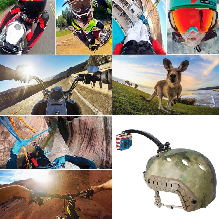 PULUZ Outdoor Helmet Extension Arm Set for Action Cameras – Jaws Flex Clamp Mount for GoPro Hero12/11/10/9/8/7/6/5, Insta360 Ace/Ace Pro, DJI Osmo Action 4