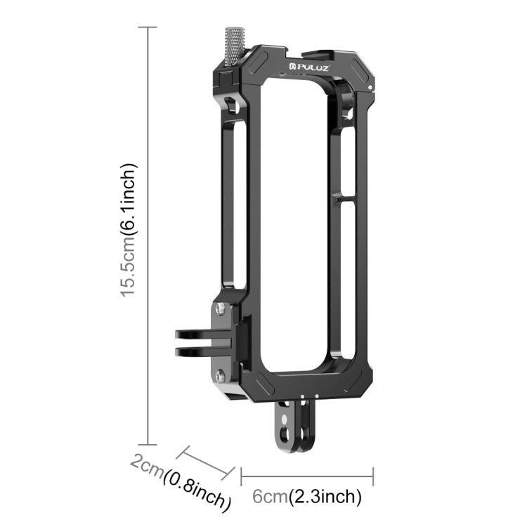 For Insta360 X3 PULUZ Metal Protective Cage Rig Housing Frame with Expand Cold Shoe Base & Tripod Adapter, Metal Cage US Stock, For Insta360 X3