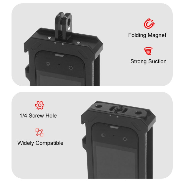 For Insta360 X3 PULUZ Metal Protective Cage Rig Housing Frame with Expand Cold Shoe Base & Tripod Adapter, Metal Cage US Stock, For Insta360 X3