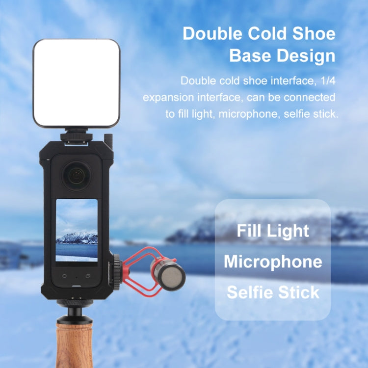 For Insta360 X3 PULUZ Metal Protective Cage Rig Housing Frame with Expand Cold Shoe Base & Tripod Adapter, Metal Cage US Stock, For Insta360 X3