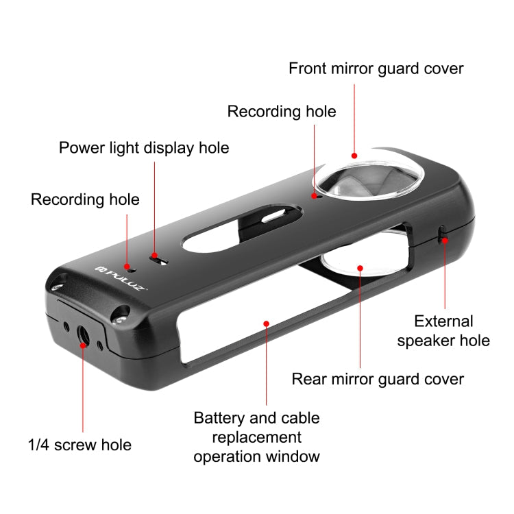 For Insta360 X3 PULUZ Metal Protective Cage Rig Housing Frame with Lens Protector, Metal Frame with Lens Protector