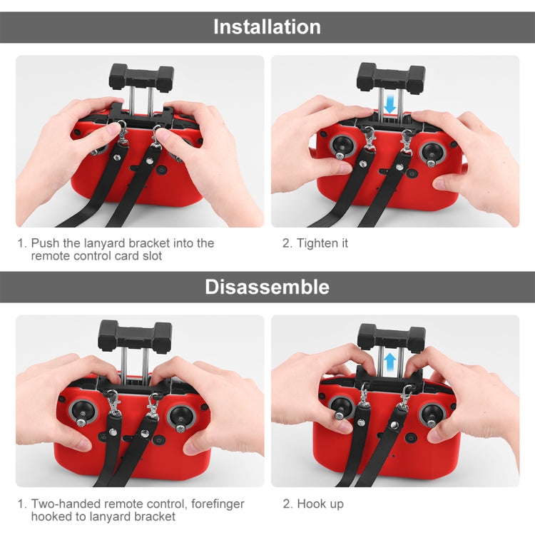 PULUZ Nylon Dual-Hook Anti-lost Anti-fall Neck Strap Lanyard for DJI Mini 3 / 3 Pro / Mavic 3 / Air 2 / 2S Remote Control
