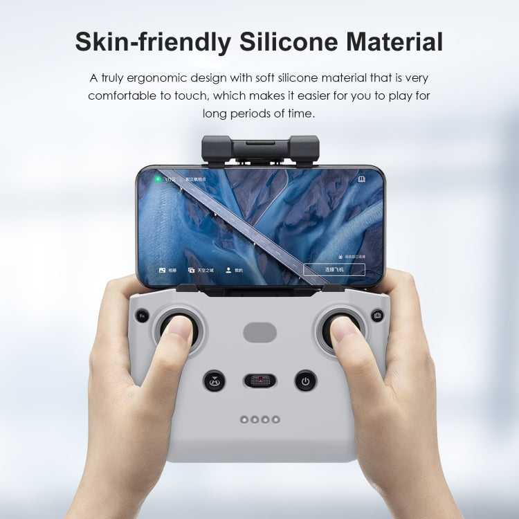PULUZ Shockproof Anti-scratch Silicone Case For DJI Neo / Mini 3 / 3 Pro / Mavic 3 / Air 2S / Mini 2 RC-N2 / RC-N1 / RC-N3 Remote Control(Grey)
