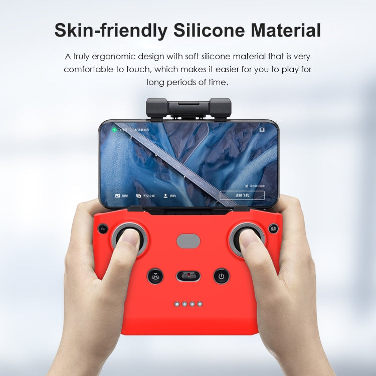 PULUZ Shockproof Anti-scratch Silicone Case For DJI Neo / Mini 3 / 3 Pro / Mavic 3 / Air 2S / Mini 2 RC-N2 / RC-N1 / RC-N3 Remote Control(Red)
