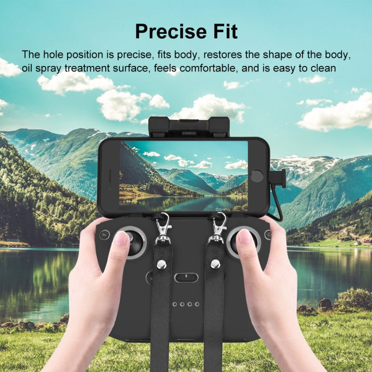 PULUZ Shockproof Anti-scratch Silicone Case with Neck Strap For DJI Neo / Mini 3 / 3 Pro / Mavic 3 / Air 2S / Mini 2 RC-N2 / RC-N1 / RC-N3 Remote Control(Black)