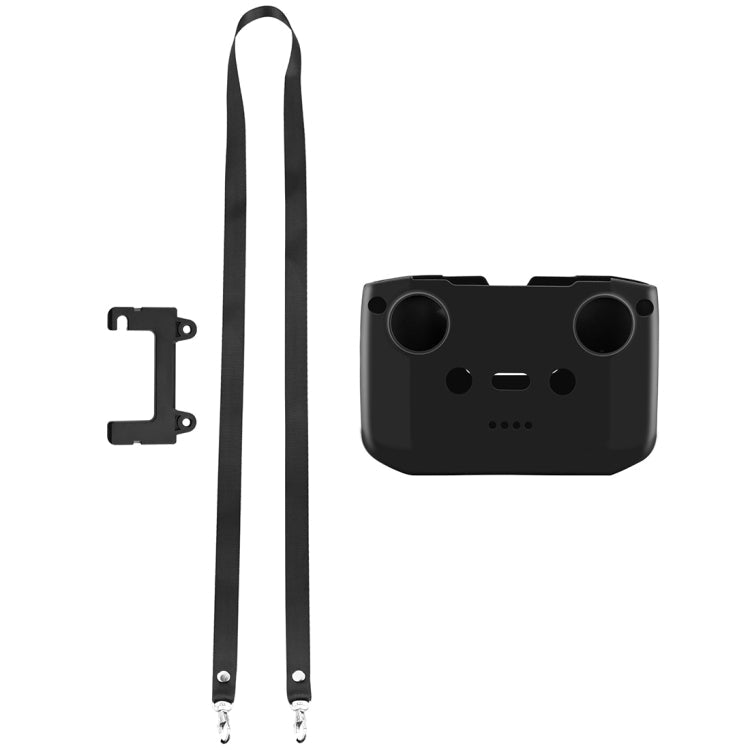 PULUZ Shockproof Anti-scratch Silicone Case with Neck Strap For DJI Neo / Mini 3 / 3 Pro / Mavic 3 / Air 2S / Mini 2 RC-N2 / RC-N1 / RC-N3 Remote Control(Black)