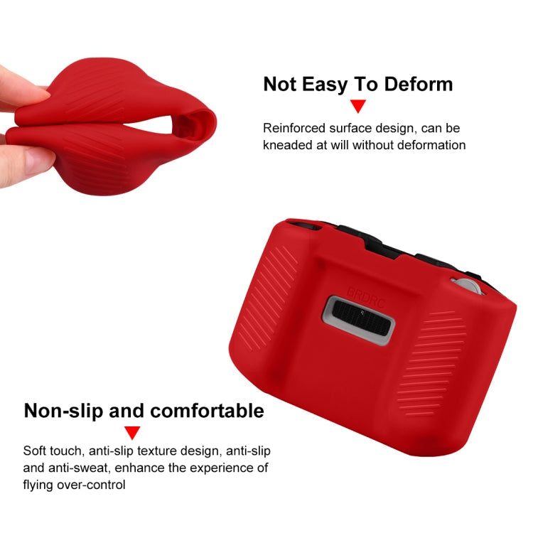 PULUZ Shockproof Anti-scratch Silicone Case with Neck Strap For DJI Neo / Mini 3 / 3 Pro / Mavic 3 / Air 2S / Mini 2 RC-N2 / RC-N1 / RC-N3 Remote Control(Red)