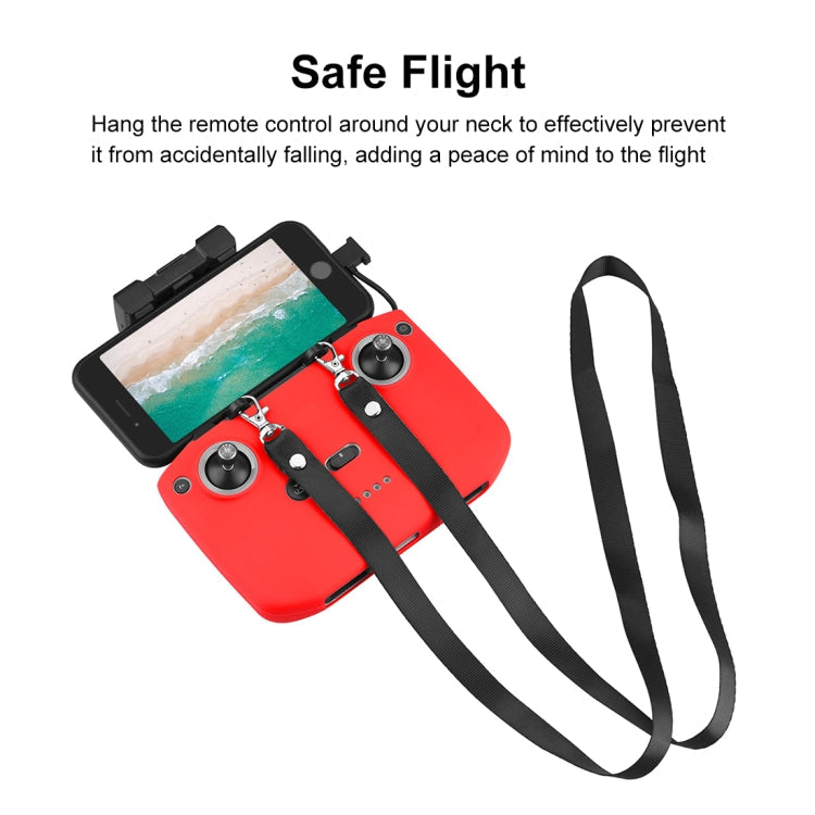 PULUZ Shockproof Anti-scratch Silicone Case with Neck Strap For DJI Neo / Mini 3 / 3 Pro / Mavic 3 / Air 2S / Mini 2 RC-N2 / RC-N1 / RC-N3 Remote Control(Red)