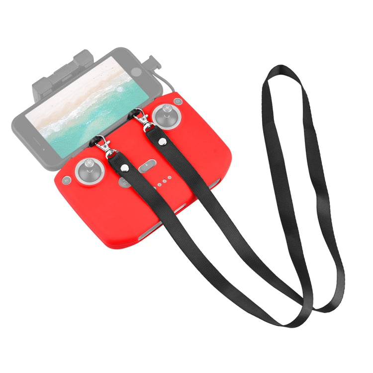 PULUZ Shockproof Anti-scratch Silicone Case with Neck Strap For DJI Neo / Mini 3 / 3 Pro / Mavic 3 / Air 2S / Mini 2 RC-N2 / RC-N1 / RC-N3 Remote Control(Red)