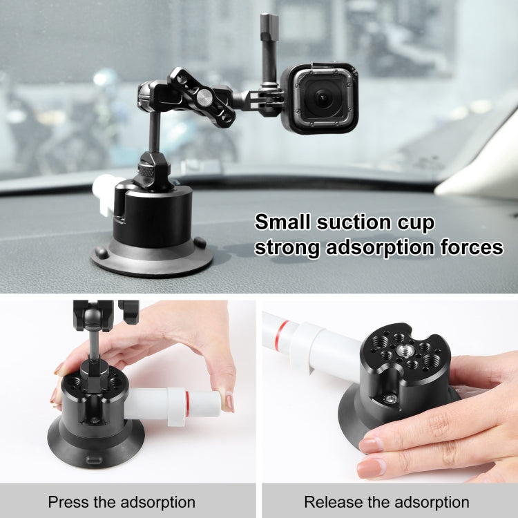 PULUZ Magic Arm with Pump Suction Cup Aluminum Alloy Mount (Black)