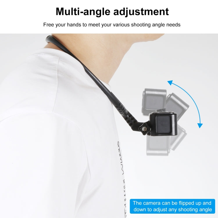 PULUZ Lazy Adjustable Neck Bracket for GoPro Action Cameras (Black)