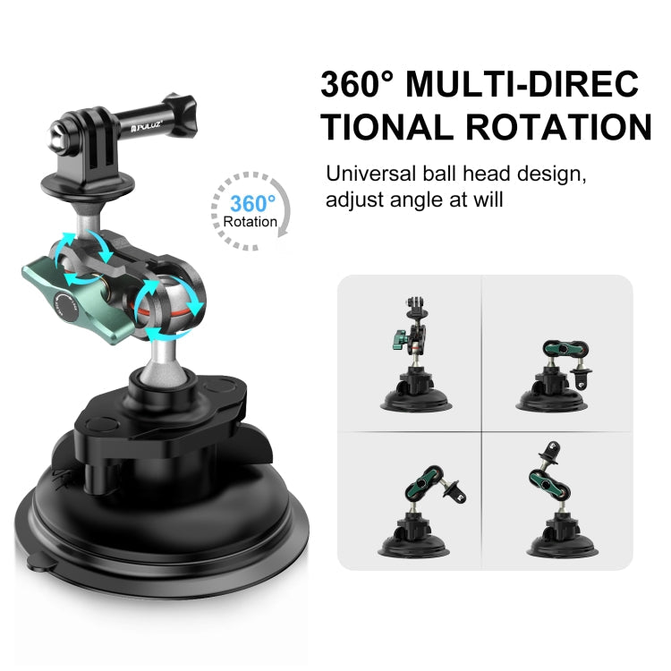 PULUZ Magic Arm Strong Suction Cup Aluminum Alloy Mount(Black)
