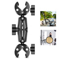 PULUZ Motorcycle Dualheads Crab Clamp Action Camera Handlebar Fixed Mount(Black)