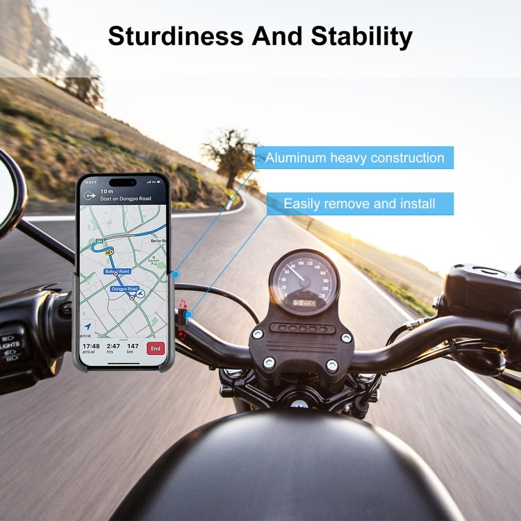 PULUZ Motorcycle Bicycle Handlebar Aluminum Alloy Phone Holder(Black)