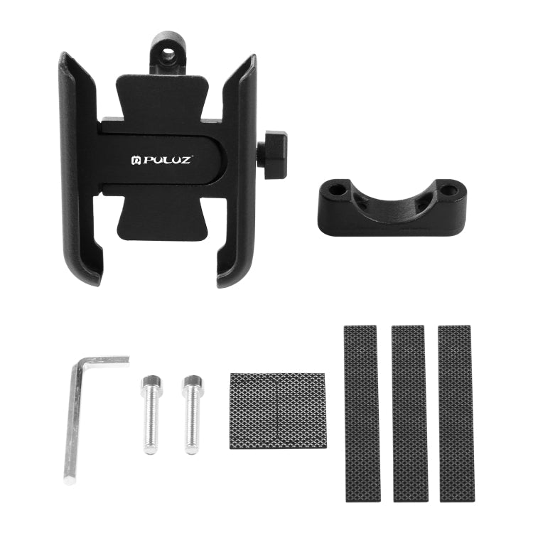 PULUZ Motorcycle Bicycle Handlebar Aluminum Alloy Phone Holder(Black)