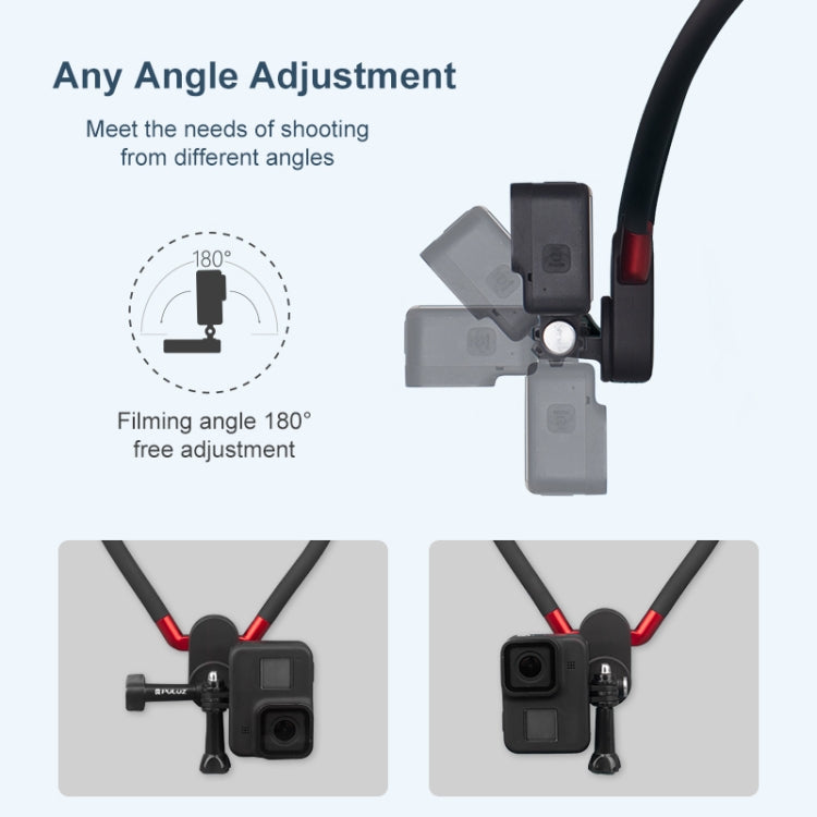 PULUZ Lazy Neck Bracket POV View Mount with Phone Clamp for GoPro Action Cameras / SmarPhones