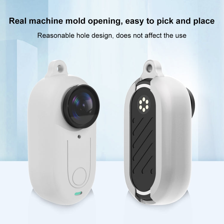 For Insta360 GO 3 PULUZ Camera Silicone Case with Lens  Cover (White)