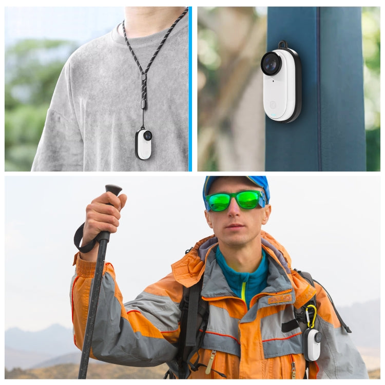 For Insta360 GO 3 / GO 3S PULUZ Body Magnetic Plastic Protective Frame Cage with Carabiner (Black)