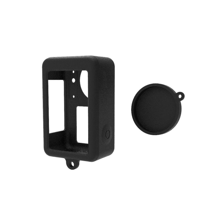 For DJI Osmo Action 4 / 3 PULUZ Silicone Protective Case with Lens Cap (Black)