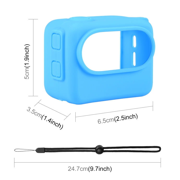 For Insta360 GO 3 PULUZ Camera Charging Case Silicone Case with Lens Cap & Strap, Silicone Case with Lens Cap(Blue)