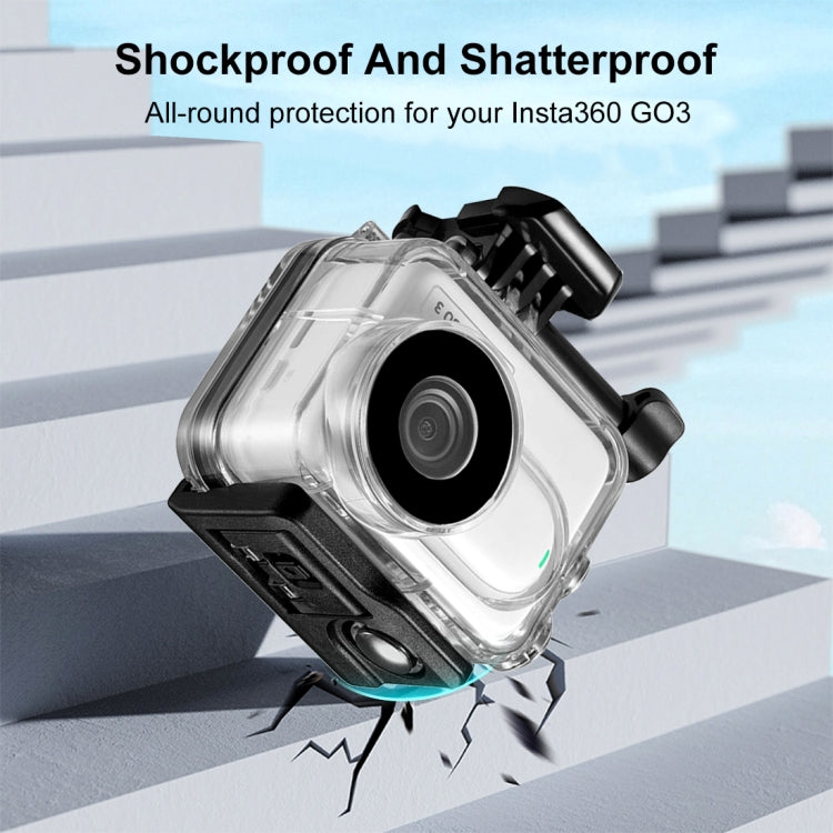For Insta360 GO 3 PULUZ 60m Underwater Waterproof Housing Case with Base Adapter & Screw, Waterproof Housing Case