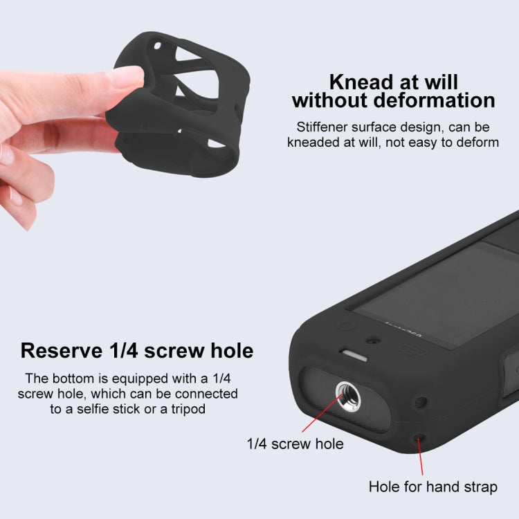 For Insta360 X3 PULUZ Silicone Case Protective Cover with Hand Strap (Black)