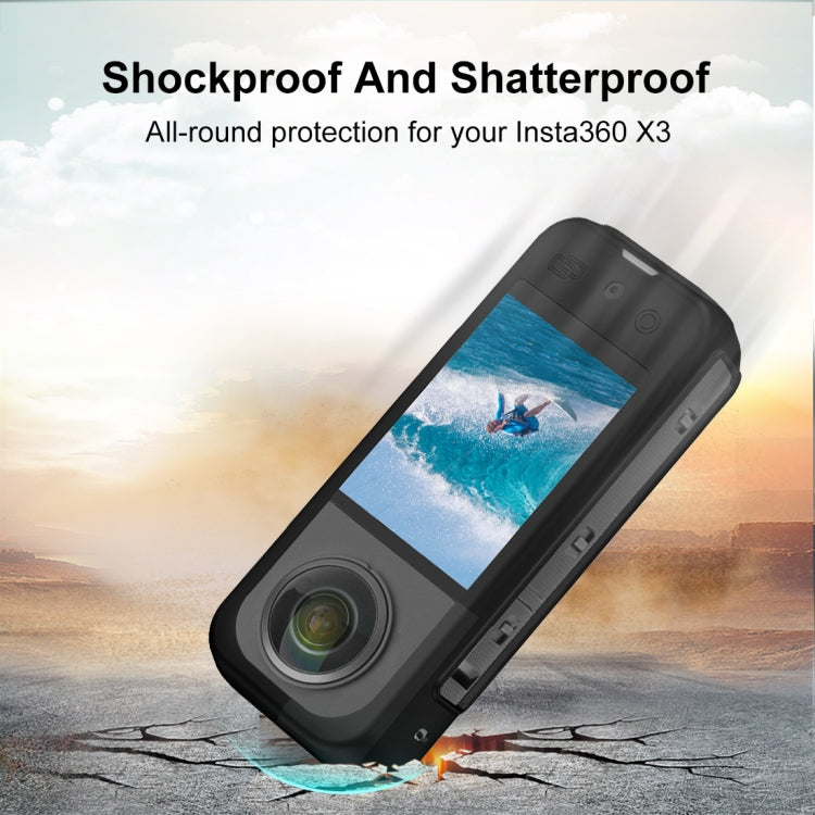 For Insta360 X3 PULUZ Silicone Case Protective Cover with Hand Strap (Black)