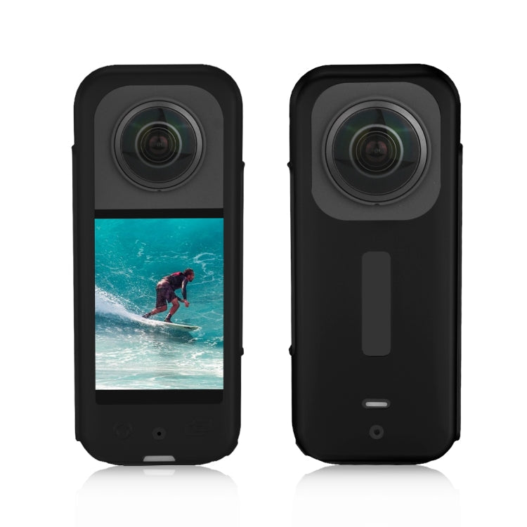 For Insta360 X3 PULUZ Silicone Case Protective Cover with Hand Strap (Black)