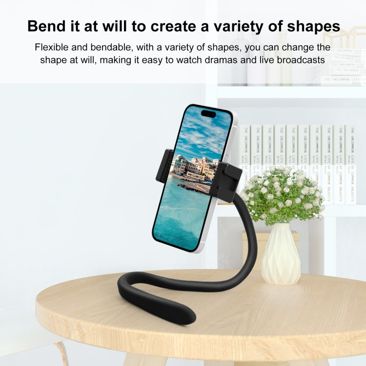 PULUZ Silicone Flexible Clip Mount Holder with Phone Clamp for Phones / GoPro (Black)