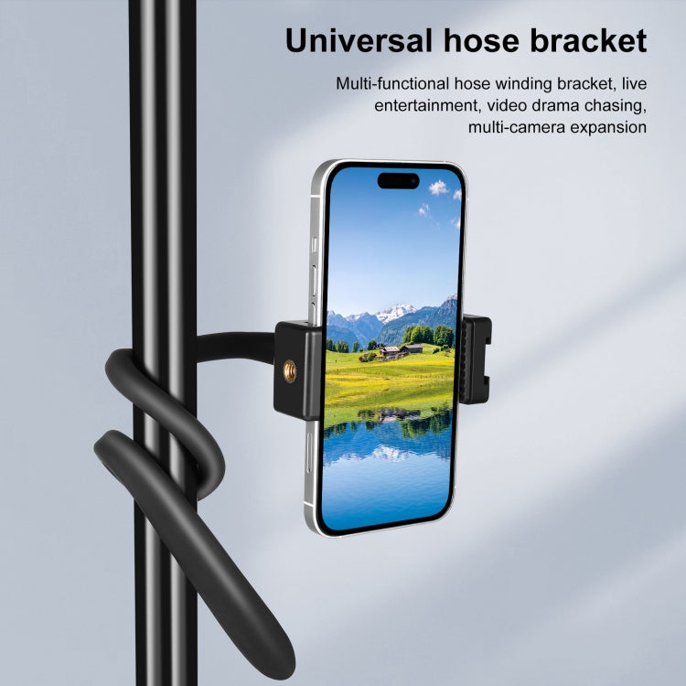 PULUZ Silicone Flexible Clip Mount Holder with Phone Clamp for Phones / GoPro (Black)