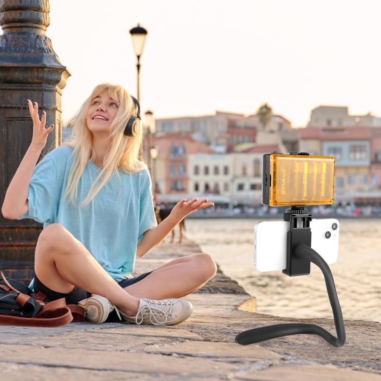 PULUZ Silicone Flexible Clip Mount Holder with Phone Clamp for Phones / GoPro (Black)
