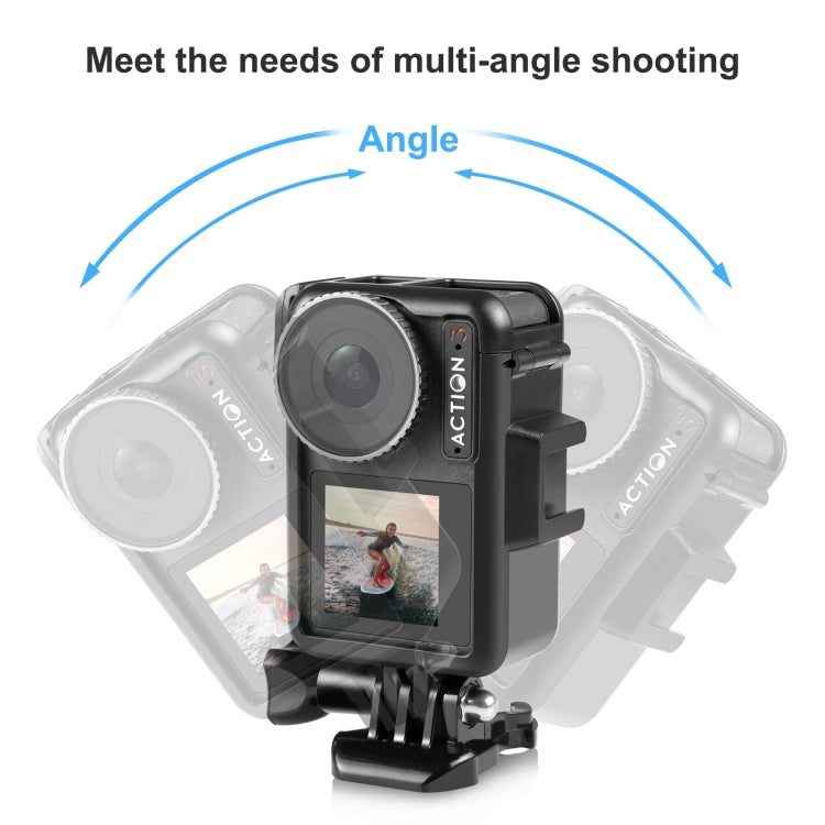 For DJI Osmo Action 4 / 3 PULUZ Vertical Plastic Protective Frame Cage with Cold Shoes, For DJI Osmo Action 5 Pro / 4 / 3 Vertical Cage