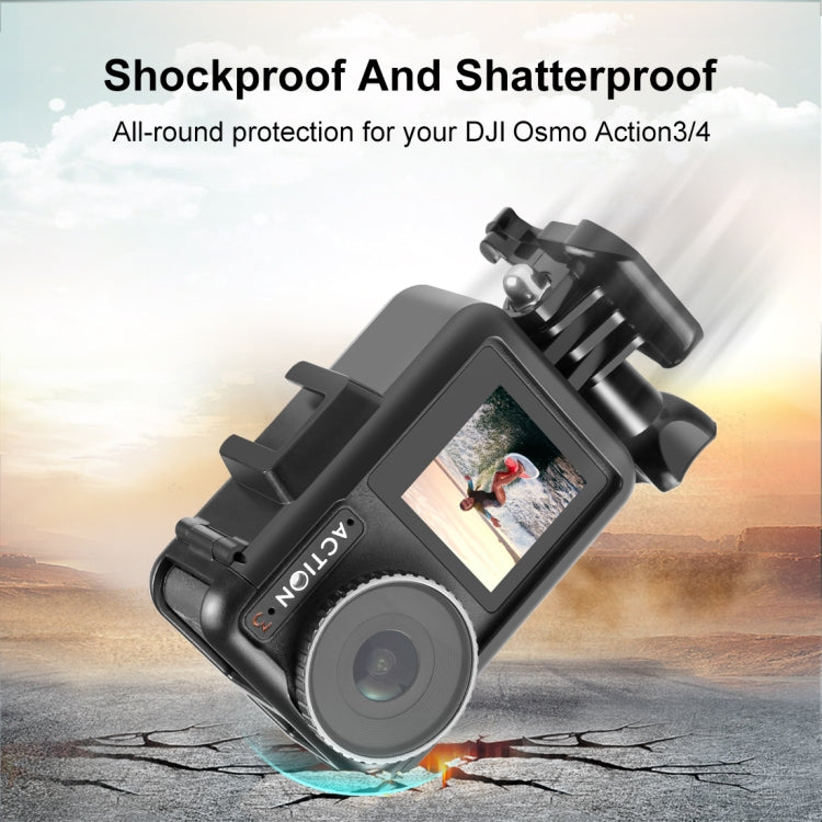 For DJI Osmo Action Pro 5 / 4 / 3 PULUZ Vertical Plastic Protective Frame Cage with Cold Shoes (Black)