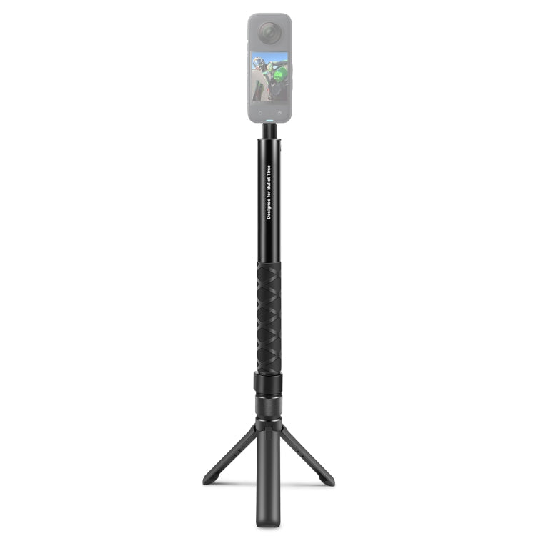 For Insta360 X3 / X4 PULUZ Rotary Handle Desktop Tripod Stand 110cm Selfie Stick Monopod (Black)