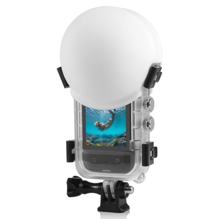 For Insta360 X3 / X4 PULUZ Invisible Dive Case Lens Guard Silicone Protective Cover (White)