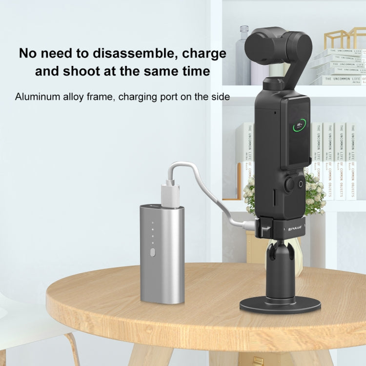 For DJI OSMO Pocket 3 PULUZ USB-C / Type-C Dock Desktop Charging Base Aluminum Alloy Bracket (Black)