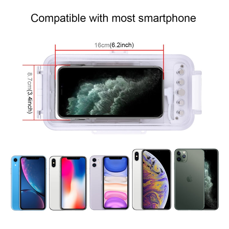 PULUZ 45m/147ft Waterproof Diving Case Photo Video Taking Underwater Housing Cover for iPhone 14 Series, iPhone 13 Series, iPhone 12 Series, iPhone 11 Series, iPhone X Series, iPhone 8 & 7, iPhone 6s, iOS 13.0 or Above Version iPhone                   ...
