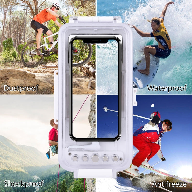 PULUZ 45m/147ft Waterproof Diving Case Photo Video Taking Underwater Housing Cover for iPhone 14 Series, iPhone 13 Series, iPhone 12 Series, iPhone 11 Series, iPhone X Series, iPhone 8 & 7, iPhone 6s, iOS 13.0 or Above Version iPhone                   ...