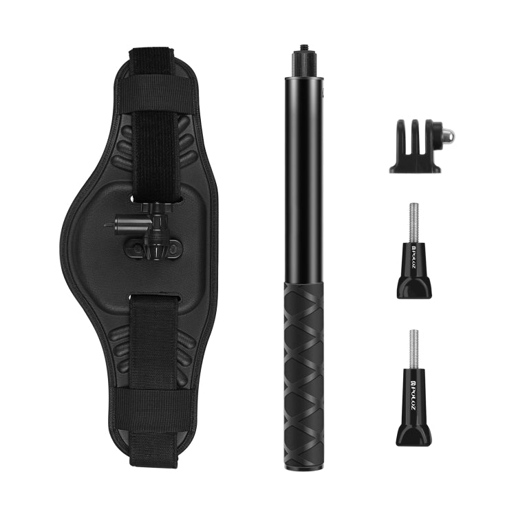 PULUZ Waist Belt Mount Strap with Selfie Stick for GoPro HERO Series, DJI OSMO Pocket, Insta360 ONE X, and Other Panorama Action Cameras