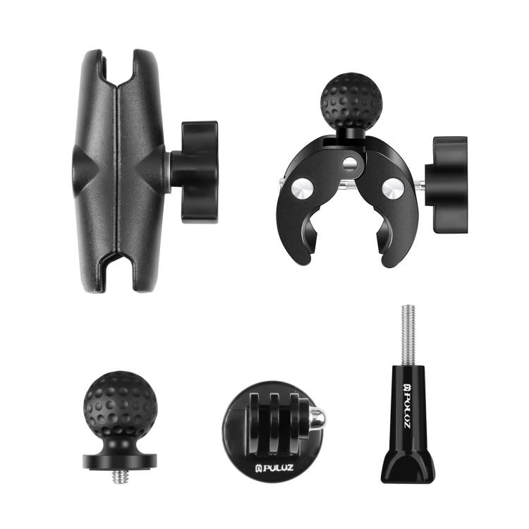 PULUZ Motorcycle Crab Clamp Handlebar Fixed Mount Holder for GoPro and Other Action Cameras(Black)