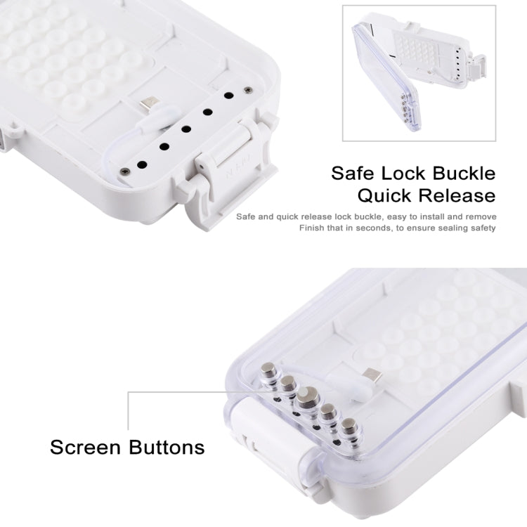 PULUZ 45m/147ft Waterproof Diving Case Photo Video Taking Underwater Housing Cover for iPhone 15 Series, Galaxy, Huawei, Xiaomi, Google Android OTG Smartphones with Type-C Port(White)